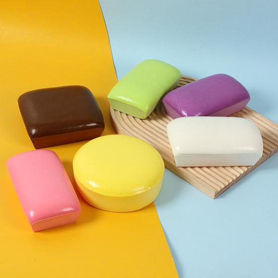 Slow-Rise Squeeze Bread Toy Soft Stretchy Stress Relief Fidget Cute Mini Toast Simulation for Desk Decoration Fun Gift for Kids Adults