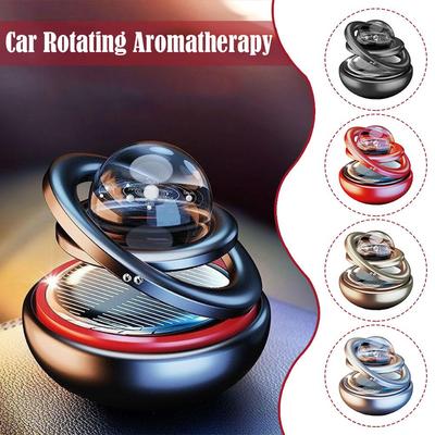 Solar Car Air Freshener Automatic Rotation Dashboard Fragrance Galactic Planets Essential Oil Diffuser Auto Ornaments Accessory