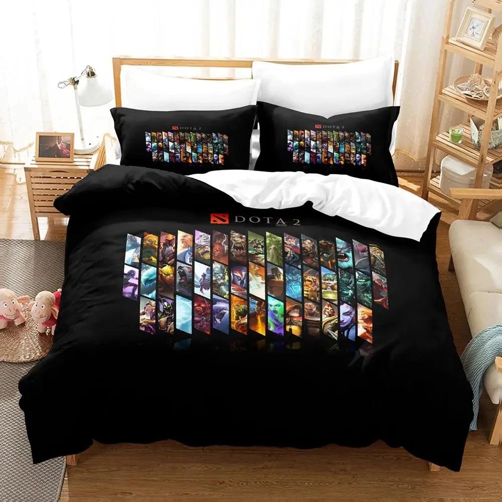 3D Print Fashion Dota 2 Game Bedding Set Boys Girls Twin Queen King Size Duvet Cover Pillowcase Bed Boys Adult Bedroom