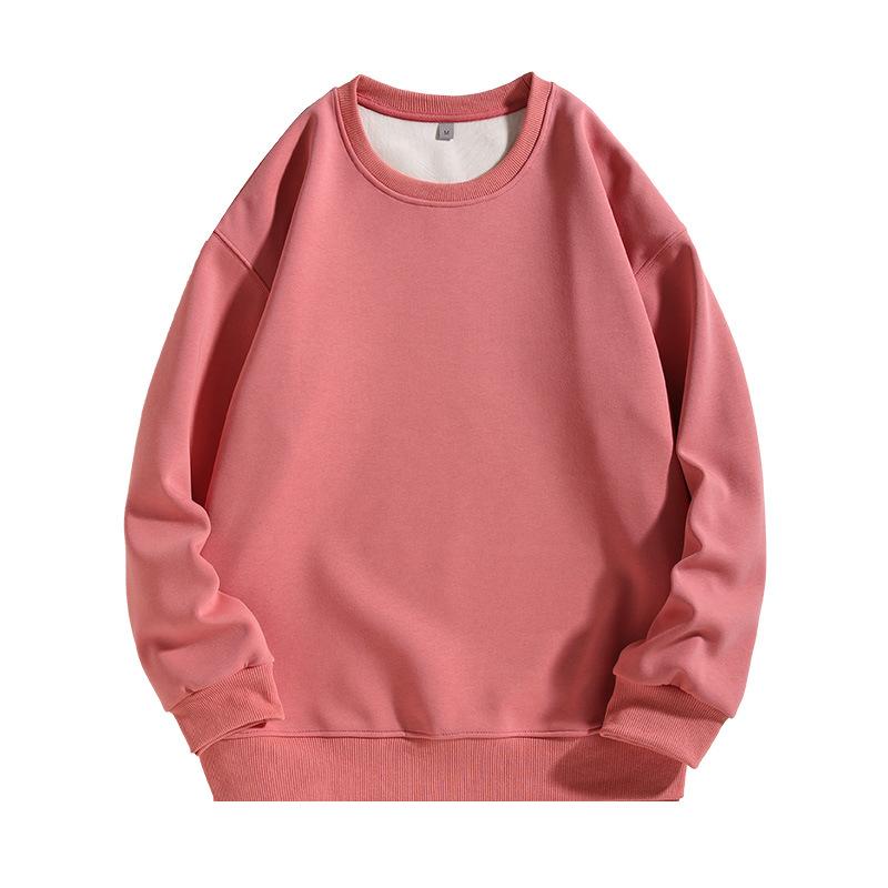 Men's Women's 100% Cotton Oversized Winter Clothes Plus Velvet Top Blouse Long Sleeve T-Shirts Pullovers Sweatshirts For Men