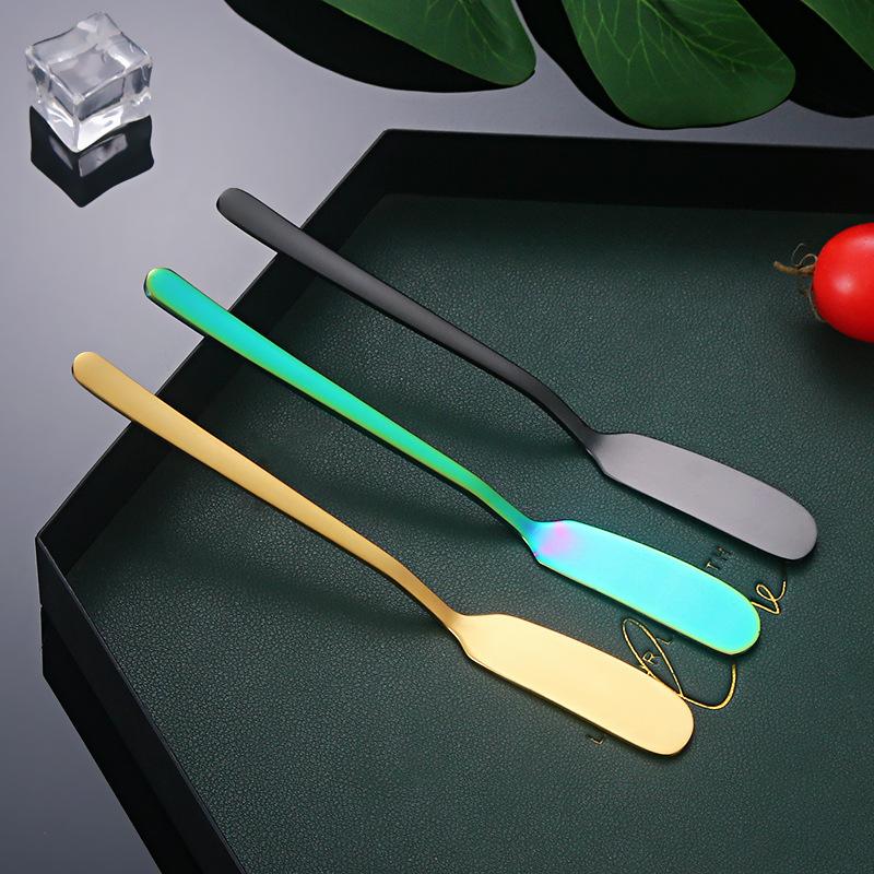 Edelstahl Buttermesser Vergoldet Koreanischer Stil Langstieliges Marmeladen-Butterstreichmesser Butter Spritzmesser