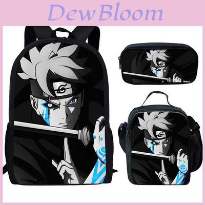Naruto Theme Childrens Backpack Lunchbox And Pencil Case With Durable Nylon For School