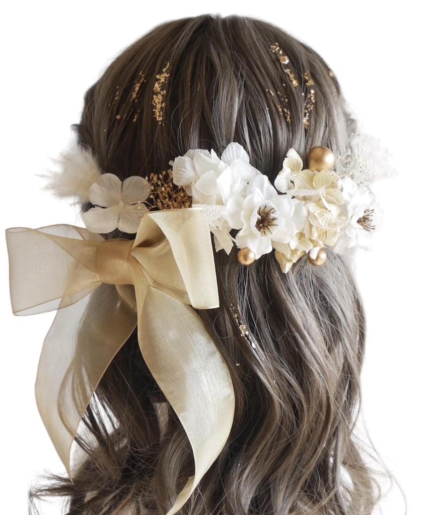 Lomeri Organza Ribbon Hair Accessory O8 in 3 (Gold) (Available Colors)