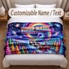 Christmas Theme Soft Blanket Personalized Custom Name Text Print Warm Blanket Home Sofa Bedroom Decor