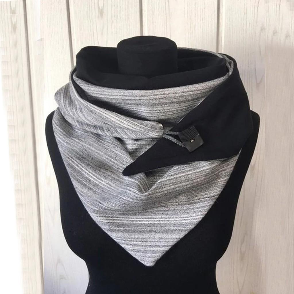 Buy Women Fashion Printing Button Wrap Soft Warm Scarves Shawls at