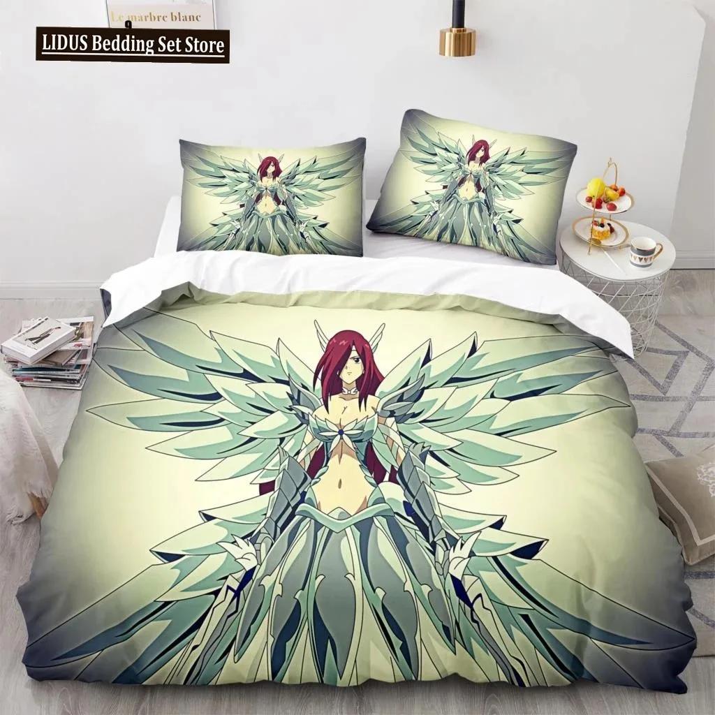Comforter New Fairy Tail Bedding Set Japanese Anime Boys Girls Gift Bedroom Decor Single Twin Full Queen Size Home Textiles