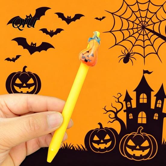 Novelty Halloween Party Favors Ballpoint Pen, Cute Ghost Skull Pumpkin Retractable Gel Ink Practical Stationery for Daily Use 0.5mm Fine Point Writing