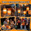 Lanterna di Zucca Pieghevole di Halloween con Cordino Ornamento Illuminato Ricaricabile Decorazione per Layout Festa di Festa Interno Esterno
