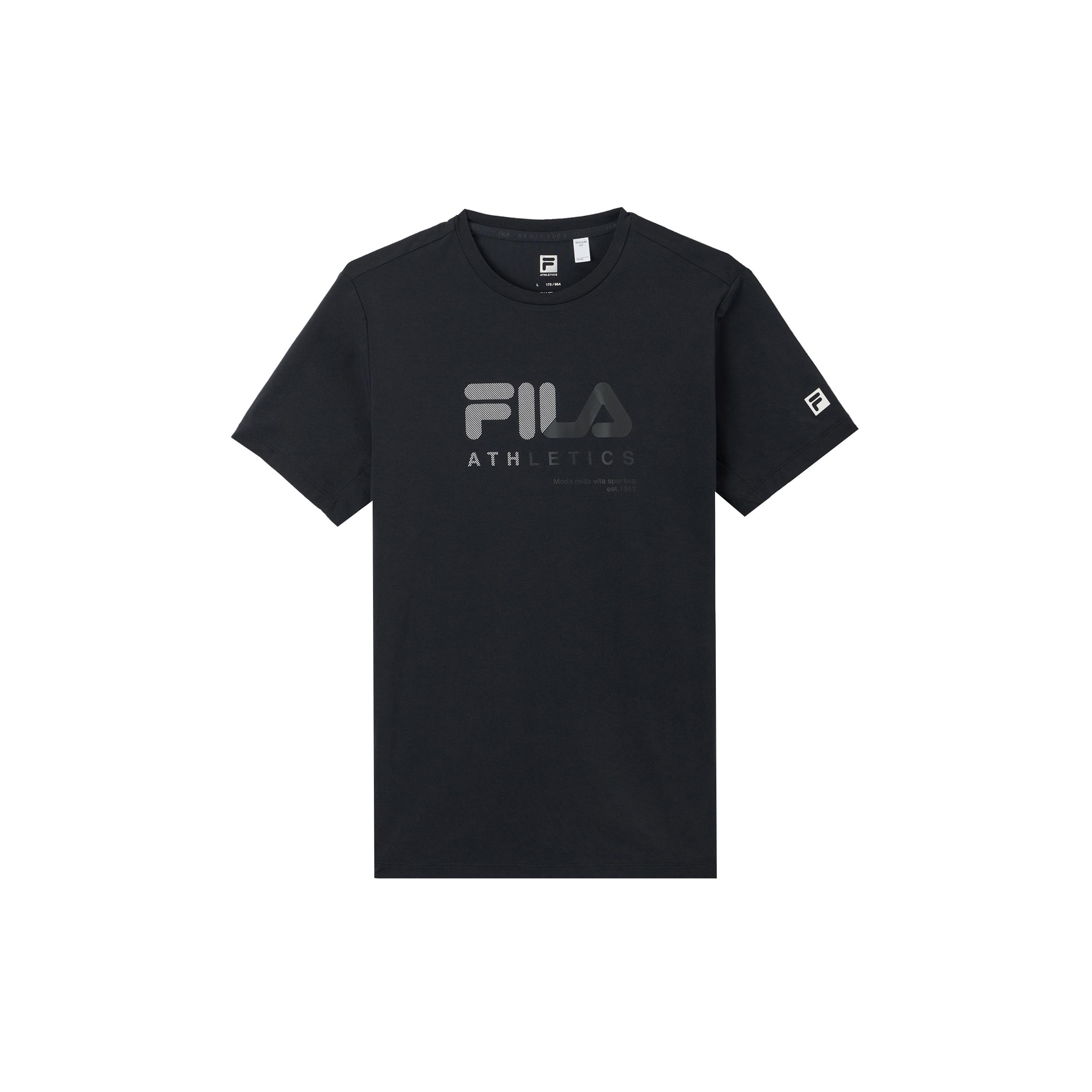 

New FILA Latte Girl 3.0 Athletics T Shirt Men s Pitch Black A11M321104FBK L
