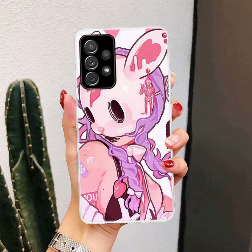 Cute Anime Girl INS For Samsung Galaxy A51 A50 A71 A70 Phone Case A40 A41 A30 A31 A20E A21S A10 A11 A01 5G A6 A8 + A7 A9 Plus