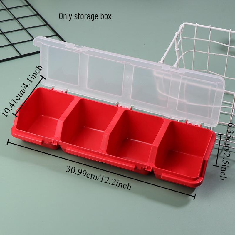 1pcs Classification Screw Parts Box Storage Miscellaneous Box Electronic Hardware Accessories Small Plastic Sorting красный