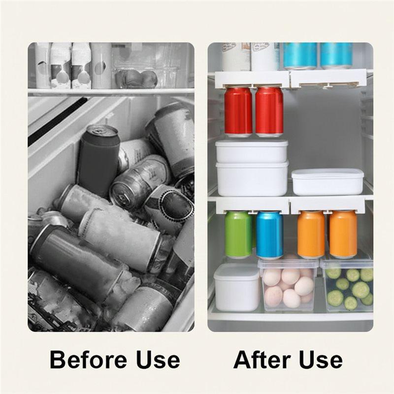 Premium-Beverage Rack For Fridge Drink Organizer For Refrigerator Storage Cabinet Drawer Soda Cans Dispenser Out Refrigerator Dr