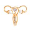 Female Womb uterus Brooch Pins Zircon pearl Organ medical jewelry Gynecology Medicine Symbol gift for Doctor Nurse