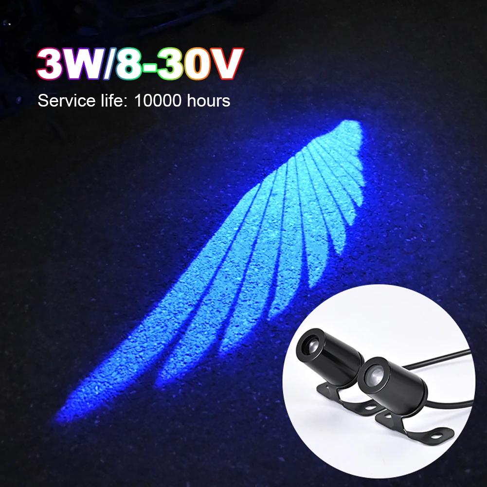 2Pcs Motorcycle Angel Wing LED Lamp Super Bright Door Courtesy Light 8-30V LED Welcome Light Motorcycle Decorative Lamp