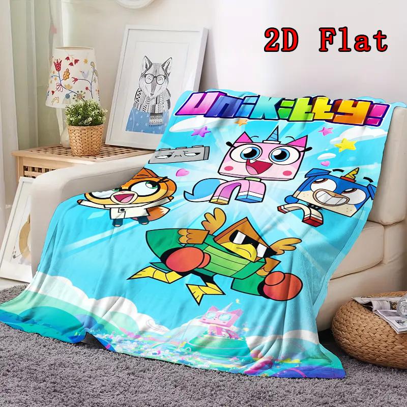 Unikitty Cartoon-inspired 2D Flat Pattern Flannel Blanket High Quality All Seasons Warmth and Comfort Perfect for Christmas Gifts.PMT0914215