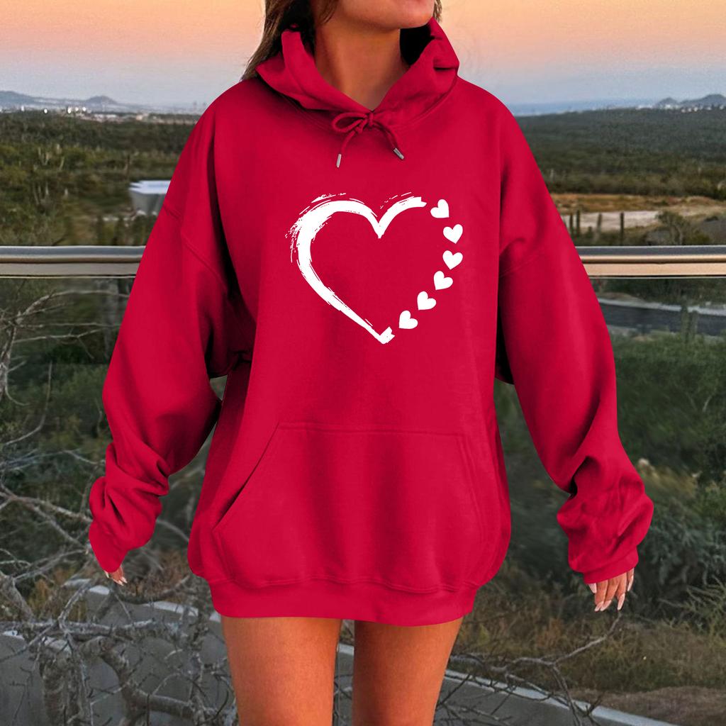 Women's Loose Comfortable Casual Fashion Character Printed Hooded Long Sleeve Sweatshirt