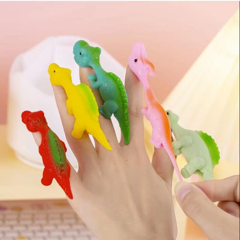 6 stk Katapultfinger Dinosaur Dekompresjon Kreativ Spøk Utlufting Morsom Veggklistrende Leker For Barn Og Studenter Gaver