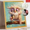 DIY Pearl Painting Canvas Owl Design Shiny 3D Bead Art Kit Creative Leisure Craft for Living Room Wall Decor