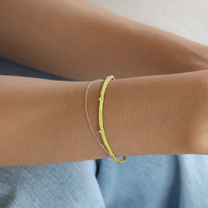 

Primaute [SILVER925](2eat)KNOT BRACELET GREEN(PRB051-GR)