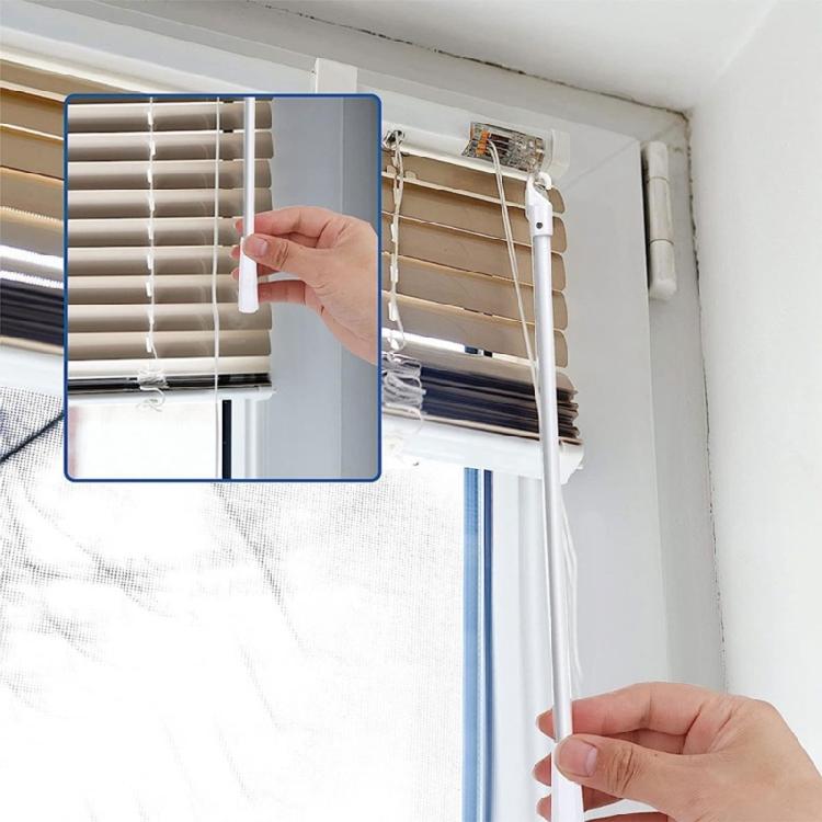 2pcs White Fiberglass Blind Rod Blind Wand with Solid Hook, Vertical Blinds Tilt Control, Curtain Accessories