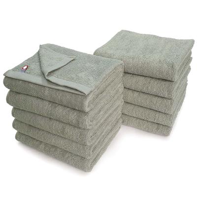 Beauty Imabari Towel Kommerzielles Gesichtshandtuch, 10er-Set, Murakami-Handtuch, M-Farbe, 34 x 86 cm, für Schönheitssalons, 100 Farben, leicht und dünn, Olivgrün (Nr.62
