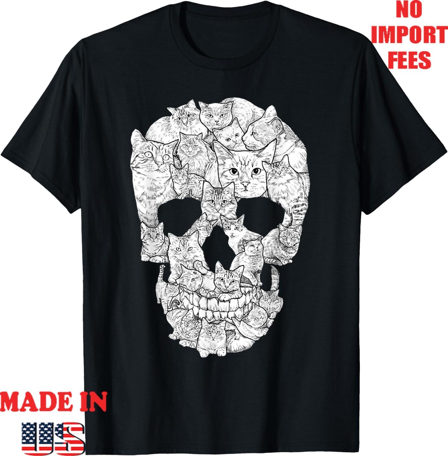 Cat Skull T-Shirt Kitty Skeleton Halloween T-Shirt, UNISEX TEE S разноцветный