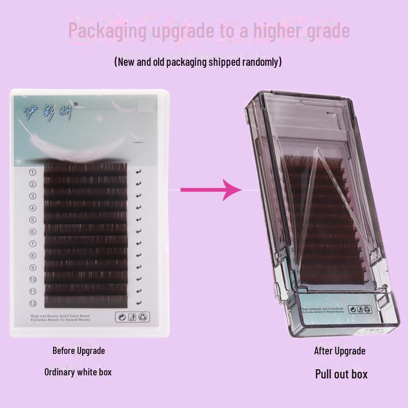 0.20 Single Grafted Eyelashes - Wind-Blown Air Flat Hair, Soft Matte Imitation Mink with Double Thick Hair Tips (Mixed)