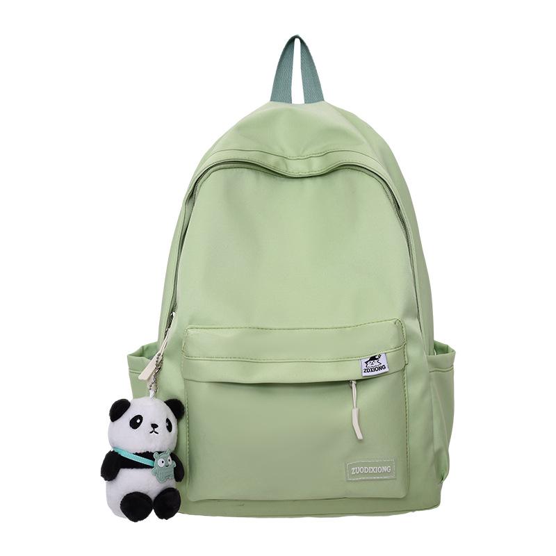Casual Schoolbag Solid Color School Large Capacity Female Primary School Student Junior High School High School Student Nylon Backpack