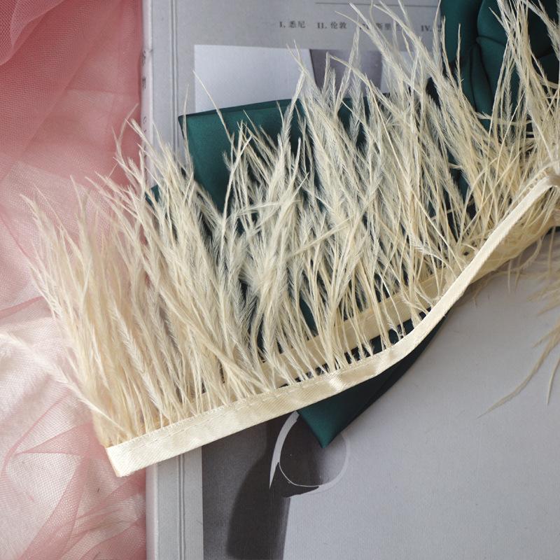 Culoare Pene de Struț Margine Pânză 9-11Cm Rochie Decorațiune Modă Pânză de Pene Cu Franjuri Accesorii Îmbrăcăminte