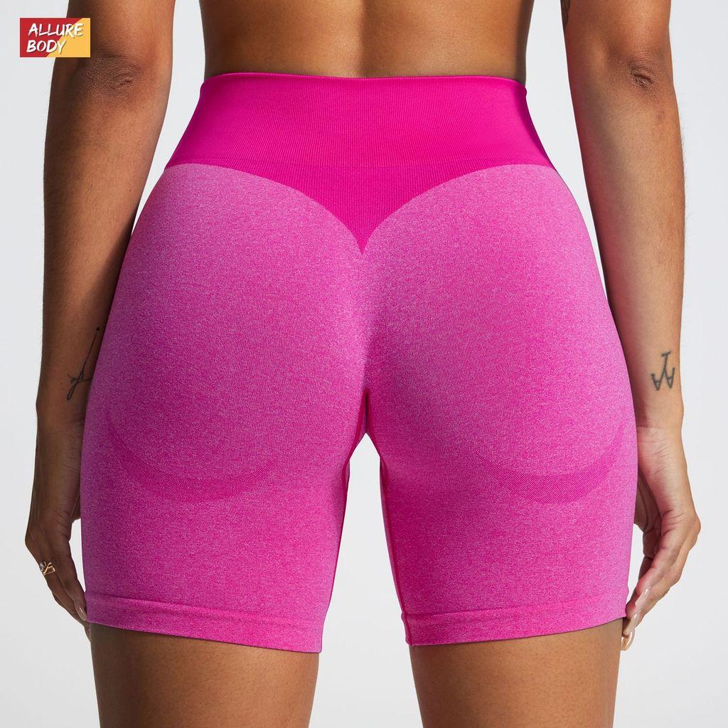 Seamless Peach Hip Yoga Shorts For Women With Breathable Fabric For Gym And Running Exercises