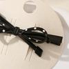 2Pcs French Style Hairpin Dot Print Hollow Bow Design Hair Clips Face Slimming Versatile Hair Accessory