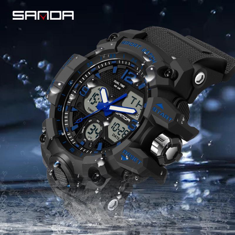 Sanda Tactical Luminous Waterproof Mountaineering Watch for Men - Multifunctional and Sporty