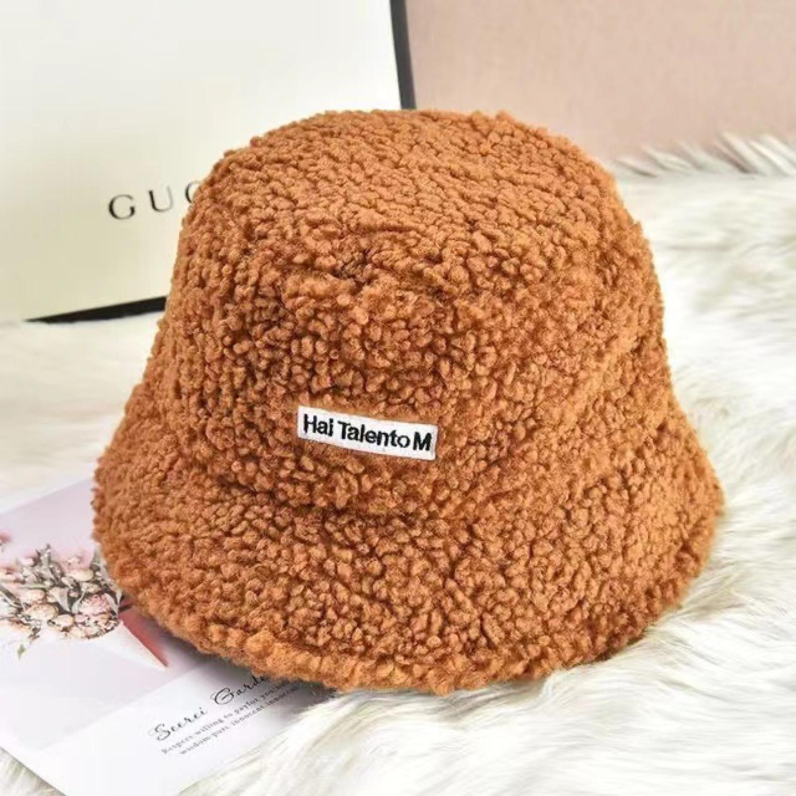 

Fuzzy Ear-Warming Knit Hat For Women - Korean Cute Fashionable Versatile Face-Slimming Wool Hat One Size оранжевый