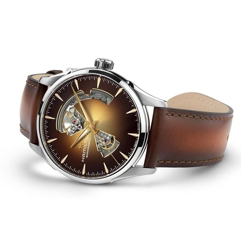Hamilton Série Happy Mouvement Mécanique Automatique Étanche 50 Mètres Montre Homme Montre Suisse 42mm Cadran Marron Boîtier Acier Inoxydable H32705501