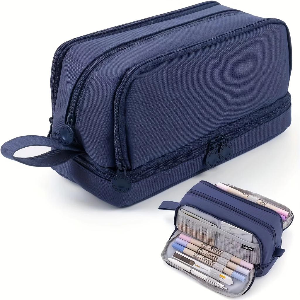 Large Capacity Stationery Case, Durable Oxford Cloth Pencil Case, Portable Organizer for School, Office and University Supplies