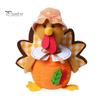 Stuffed Fabric Turkey Thanksgiving Plush Doll, Animal Figurine, Autumn Fall Fireplace Accents Harvest Tabletop Decoration for Home Desktop Tired Tray