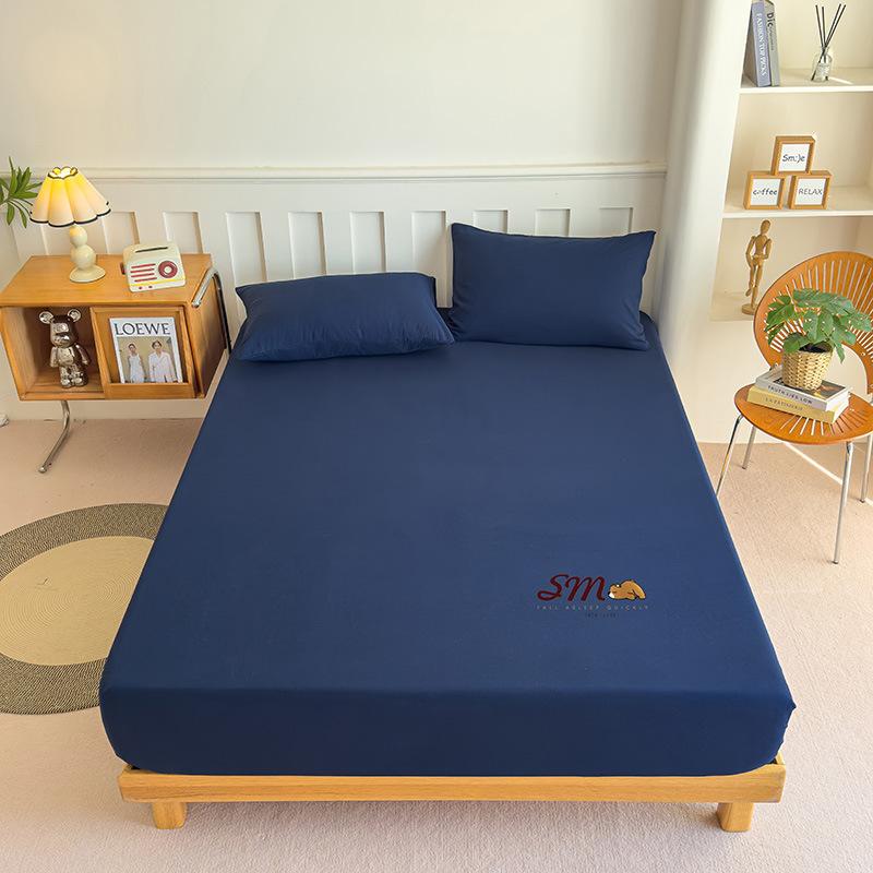 Cartoon Bed Sheet Solid Color Brushed Bed Sheet Washed Cotton Bed Sheet Mattress Protector