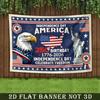 USA 250th Birthday Banner 1776-2026 Independence Day Decor Bald Eagle Statue Of Liberty American Flag Print Wall Hanging