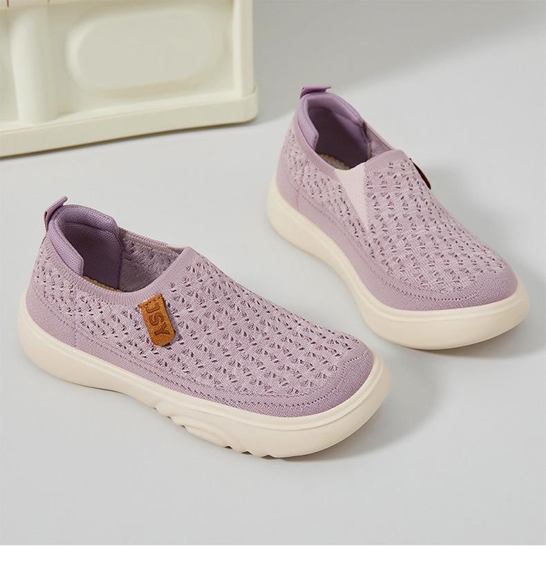Women's Soft Sole Slip-On Cloth Shoes - Comfortable Summer Style for Middle-Aged and Elderly