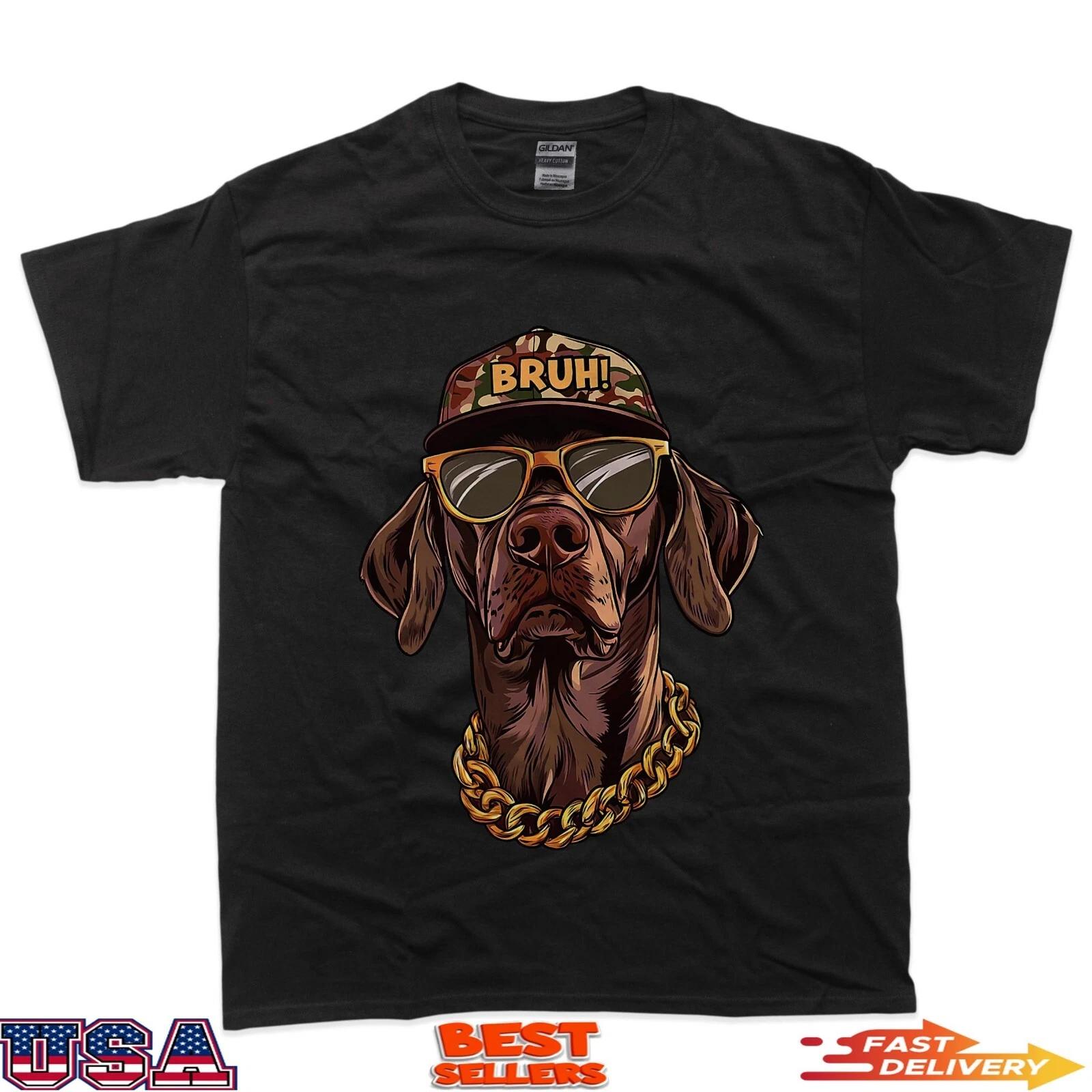 Camo Duck Hunting Dog Bruh Camouflage Hunter Dog Face T-Shirt XL