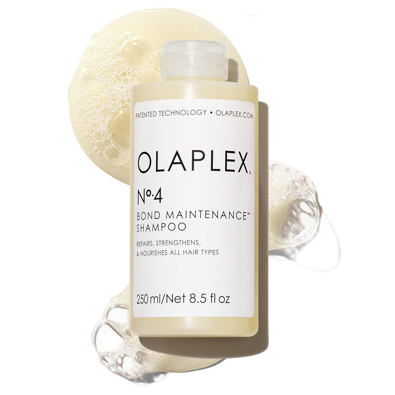 Olaplex №. 4 Шампунь для поддержания связей: Уменьшает ломкость и укрепляет волосы | Увлажняет, разглаживает и облегчает расчесывание | Для кудрявых и вьющихся волос, 250 мл / 8,5 жидких унций белый