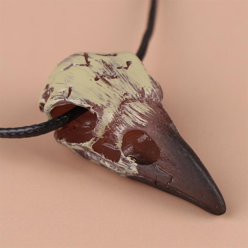 3D Goth Raven Skull Necklace Resin Replica Raven Crow Gothic Gift Halloween Raven Skull Necklace  Jewelry