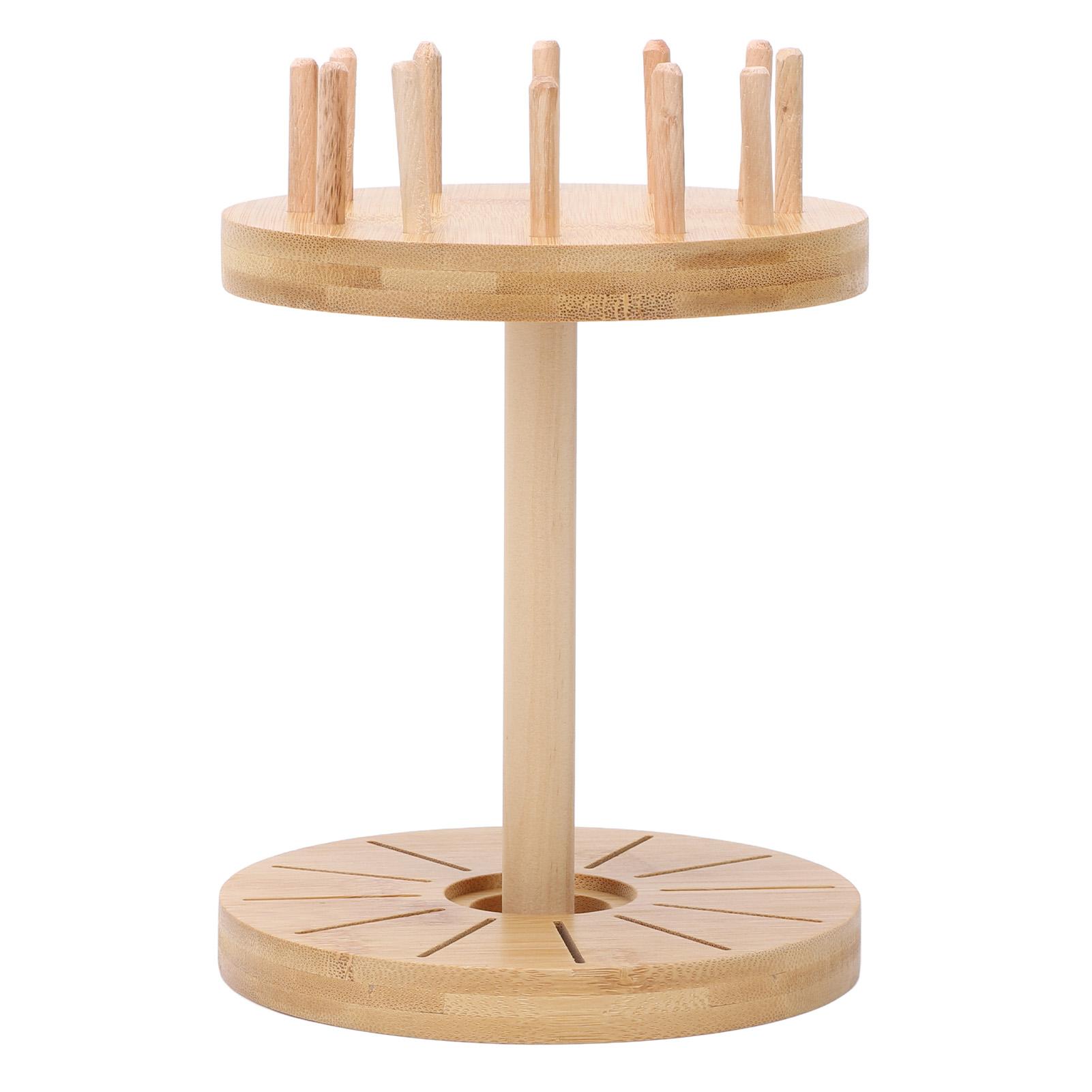 Sewing Thread Rack Round Bamboo Detachable Spool Thread Holder Rack for Home Textiles Hand Weaving