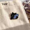 Animal Lapel Pins Holding Fish Cartoon Cat Brooch, Enamel Kitten Alloy Badge Pin, Brooch Clothing Accessories for Backpacks Hats Scarves Jackets