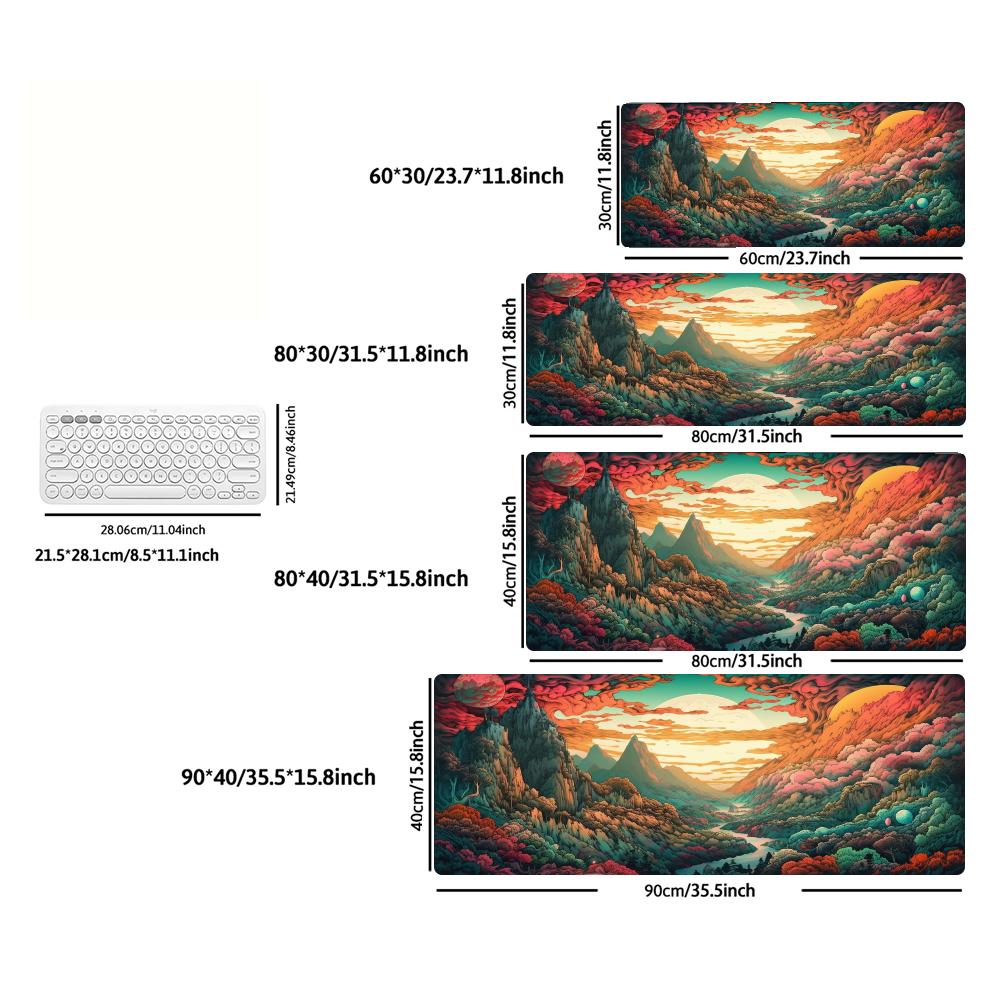 Colorful Large Gaming Mouse Pad XXL Sunset Valley Canyon Deskmat Non-Slip Rubber Game Mouse Mat Computer Keyboard Mats Gamer