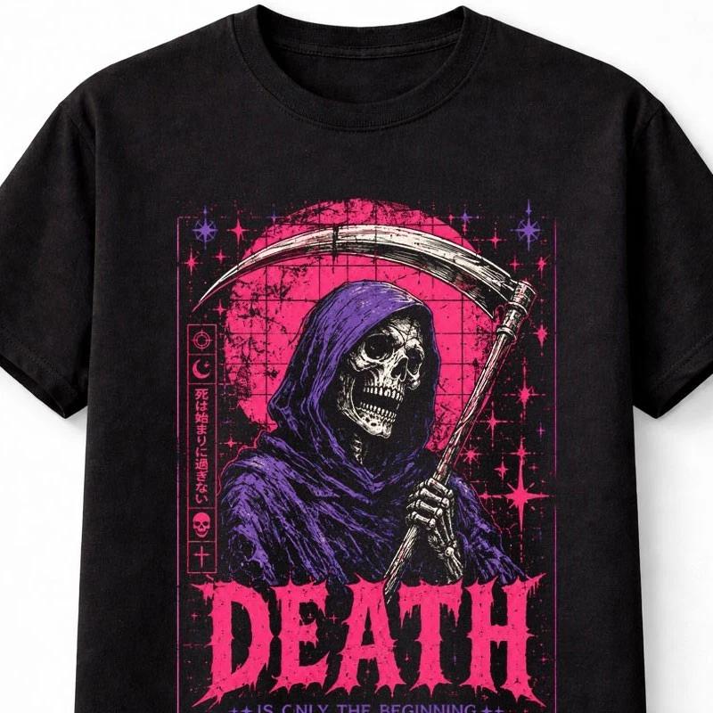 Death Is Only The Beginning Grim Reaper Gothic Unisex TShirt S