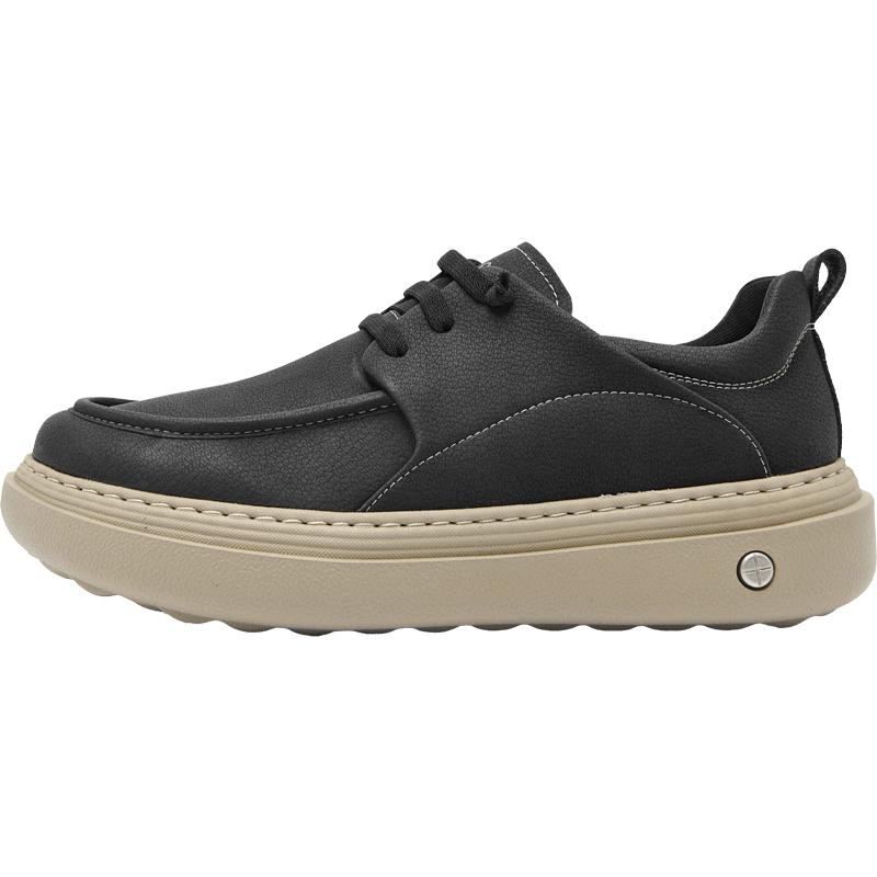 HLA Men s Breathable Soft-Sole Casual Leather Skate Shoes 39 чёрный
