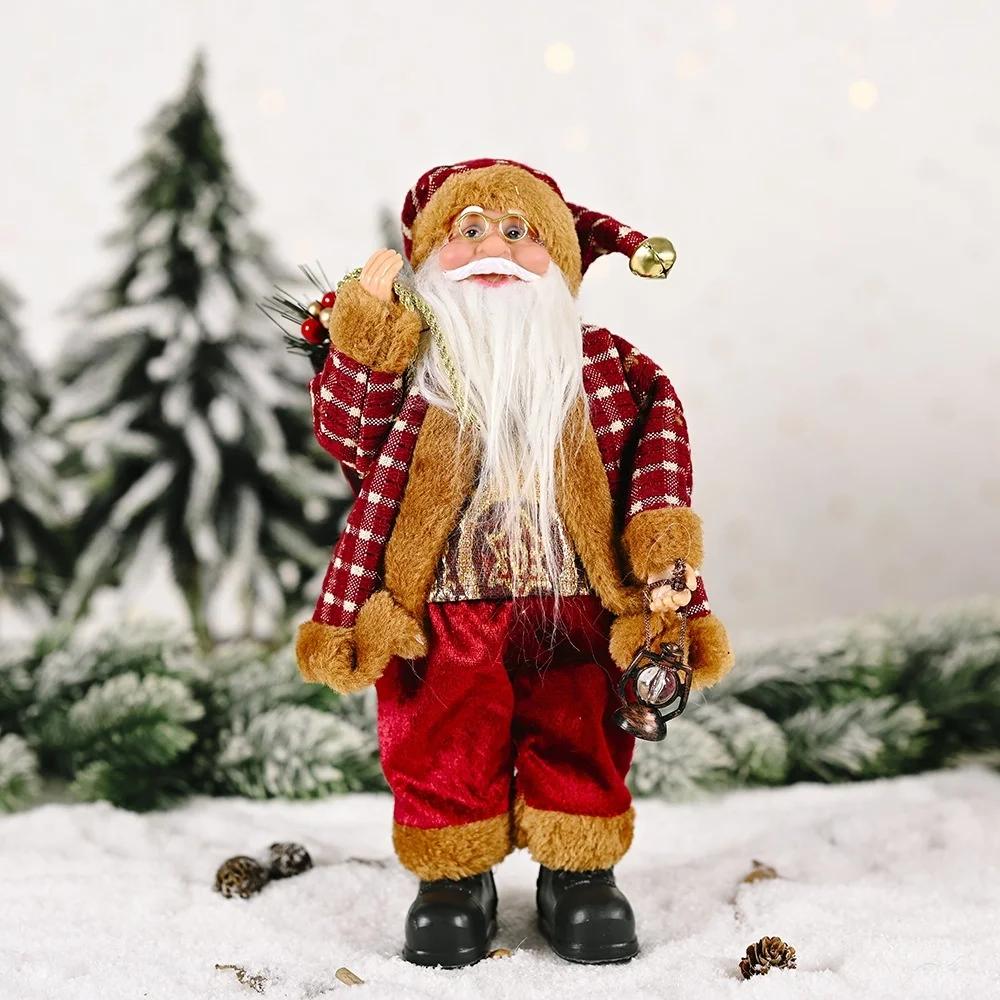 Welcome Sign In Home Decor Outside  Christmas Ornament Standing Posture Santa Claus Doll Creative Christmas Backpack Oldman Doll