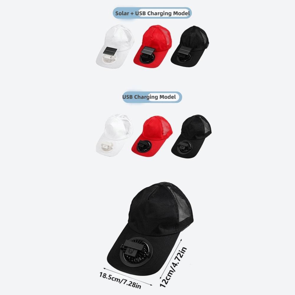 Portable Breathable Summer Fan Sunhat Mesh Strong Wind Baseball Cap Wide Brim Sun Protection Solar Fan Cap Men