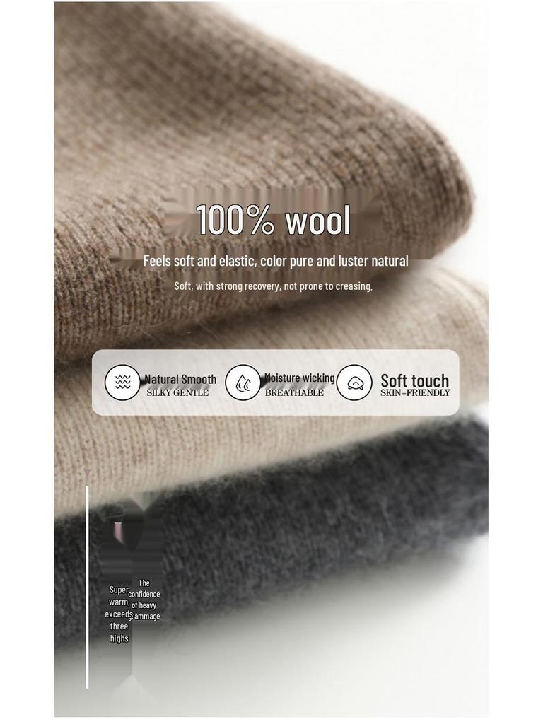 Women's Wool Knit Slimming Classic Hip-Hugging Skirt - Solid Color